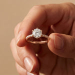 The Eloise  1.50 CT Round Lab Grown Diamond Pave Ring Rose Gold
