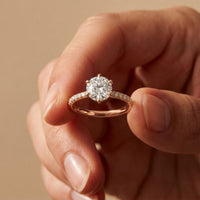 The Eloise  1.50 CT Round Lab Grown Diamond Pave Ring Rose Gold