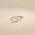 The Eloise  1.50 CT Round Lab Grown Diamond Pave Ring Rose Gold