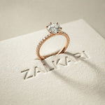 The Eloise  1.50 CT Round Lab Grown Diamond Pave Ring Rose Gold