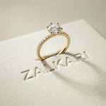 The Eloise  1.50 CT Round Lab Grown Diamond Pave Ring Gold