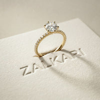 The Eloise  1.50 CT Round Lab Grown Diamond Pave Ring Gold
