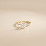 The Eloise  1.50 CT Round Lab Grown Diamond Pave Ring Gold