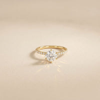 The Eloise  1.50 CT Round Lab Grown Diamond Pave Ring Gold