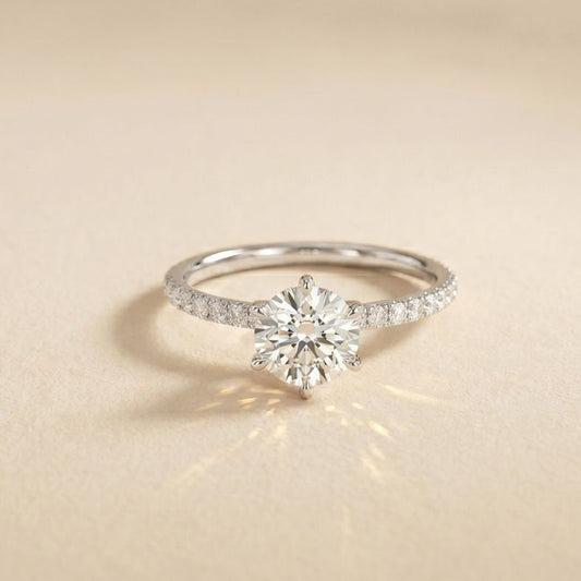 The Eloise  1.50 CT Round Lab Grown Diamond Pave Ring