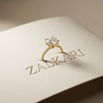 3 CT Cushion Cut Lab Grown Diamond Cambria Ring Gold