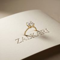 3 CT Cushion Cut Lab Grown Diamond Cambria Ring Gold