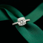 3 CT Cushion Cut Lab Grown Diamond Cambria Ring White