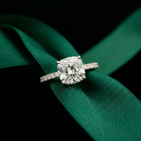 3 CT Cushion Cut Lab Grown Diamond Cambria Ring White