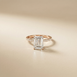3 CT Emerald Cut The Marlowe Lab Grown Diamond Ring For Her Rose Gold