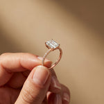3 CT Emerald Cut The Marlowe Lab Grown Diamond Ring For Her Rose Gold