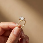 3 CT Emerald Cut The Marlowe Lab Grown Diamond Ring For Her Gold