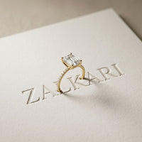 3 CT Emerald Cut The Marlowe Lab Grown Diamond Ring For Her Gold