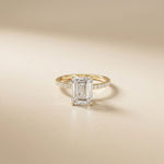 3 CT Emerald Cut The Marlowe Lab Grown Diamond Ring For Her Gold