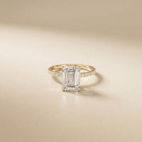 3 CT Emerald Cut The Marlowe Lab Grown Diamond Ring For Her Gold