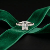 3 CT Emerald Cut The Marlowe Lab Grown Diamond Ring For Her White
