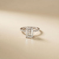 3 CT Emerald Cut The Marlowe Lab Grown Diamond Ring For Her White