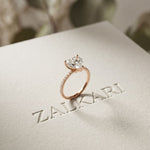3 CT Heart Cut The Valentina Lab Grown Diamond Ring For Girls Rose Gold
