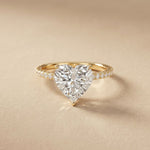 3 CT Heart Cut The Valentina Lab Grown Diamond Ring For Girls Gold