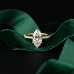 3 CT Marquise Cut Lab Grown Verona  Diamond Ring Gold