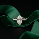 3 CT Marquise Cut Lab Grown Verona  Diamond Ring White