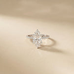 3 CT Marquise Cut Lab Grown Verona  Diamond Ring White