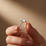 The Brixton 3 CT Oval Cut Lab Grown Diamond Ring For Girls Rose Gold