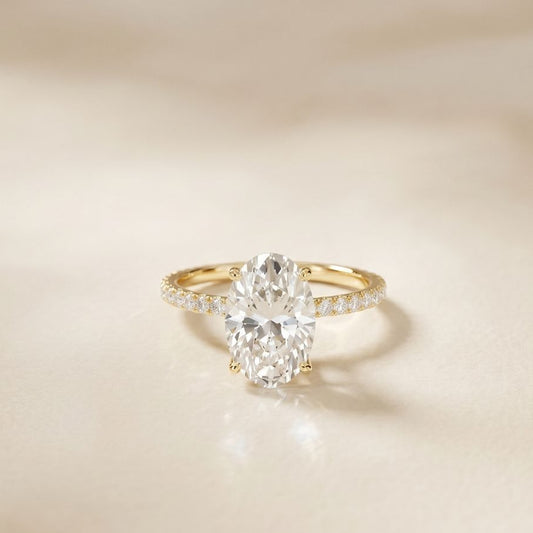 The Brixton 3 CT Oval Cut Lab Grown Diamond Ring For Girls Gold