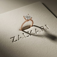 The Everleigh 3 CT Princess Cut Lab Grown Diamond Pave Engagement Ring Rose Gold