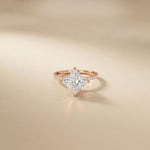 The Everleigh 3 CT Princess Cut Lab Grown Diamond Pave Engagement Ring Rose Gold