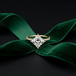 The Everleigh 3 CT Princess Cut Lab Grown Diamond Pave Engagement Ring Gold