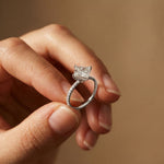 The Everleigh 3 CT Princess Cut Lab Grown Diamond Pave Engagement Ring White