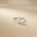 The Everleigh 3 CT Princess Cut Lab Grown Diamond Pave Engagement Ring White