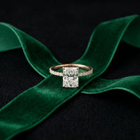3 CT Radiant Cut Bellamy Lab Grown Diamond Engagement Ring Rose Gold