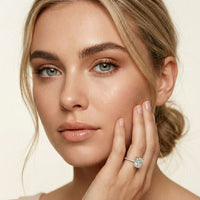 3 CT Radiant Cut Bellamy Lab Grown Diamond Engagement Ring Rose Gold