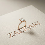 3 CT Radiant Cut Bellamy Lab Grown Diamond Engagement Ring Rose Gold