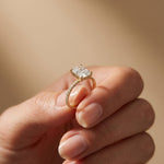 3 CT Radiant Cut Bellamy Lab Grown Diamond Engagement Ring Gold