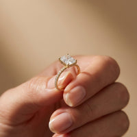3 CT Radiant Cut Bellamy Lab Grown Diamond Engagement Ring Gold