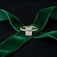 3 CT Radiant Cut Bellamy Lab Grown Diamond Engagement Ring Gold