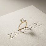 3 CT Radiant Cut Bellamy Lab Grown Diamond Engagement Ring Gold