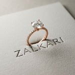 3 CT Round Cut Madeleine Lab Grown Diamond Engagement Ring Rose Gold