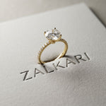 3 CT Round Cut Madeleine Lab Grown Diamond Engagement Ring Gold