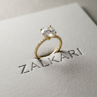 3 CT Round Cut Madeleine Lab Grown Diamond Engagement Ring Gold