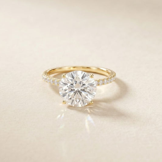 3 CT Round Cut Madeleine Lab Grown Diamond Engagement Ring