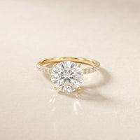 3 CT Round Cut Madeleine Lab Grown Diamond Engagement Ring Gold