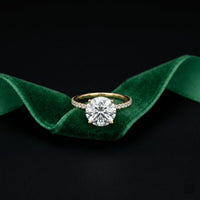 3 CT Round Cut Madeleine Lab Grown Diamond Engagement Ring Gold