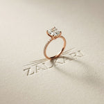 The Whitmore 3 CT Asscher Cut Lab Grown Diamond Engagement Ring Rose Gold