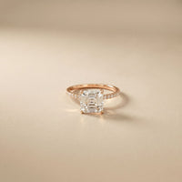 The Whitmore 3 CT Asscher Cut Lab Grown Diamond Engagement Ring Rose Gold