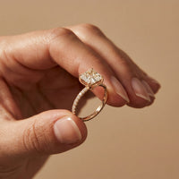 The Whitmore 3 CT Asscher Cut Lab Grown Diamond Engagement Ring Rose Gold