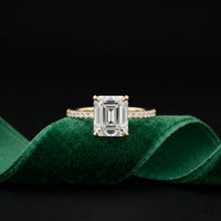 The Whitmore 3 CT Asscher Cut Lab Grown Diamond Engagement Ring Gold